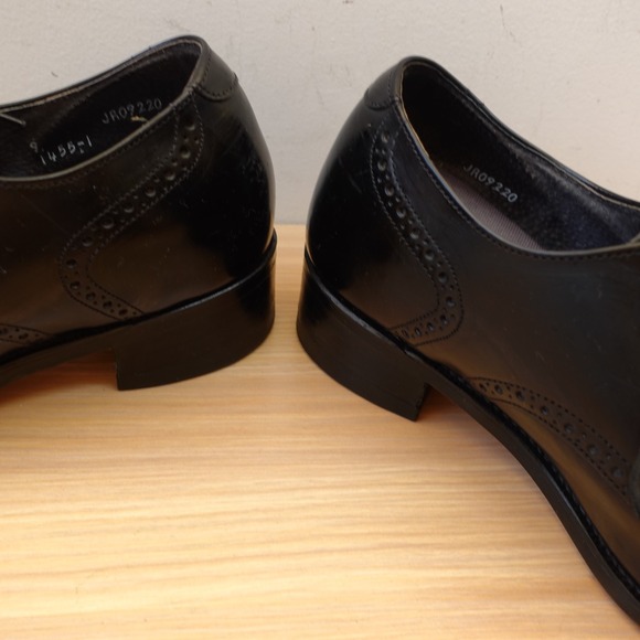 Elevator Shoes Mens 9 M Black Leather Wingtip Brogue Derby Groom Height Increase main image 4